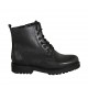 Woman's laced boot with zipper in black leather heel 3 - Available sizes:  43, 44