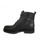 Woman's laced boot with zipper in black leather heel 3 - Available sizes:  43, 44
