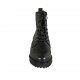 Woman's laced boot with zipper in black leather heel 3 - Available sizes:  43, 44
