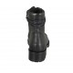 Woman's laced boot with zippers and captoe in black leather heel 4 - Available sizes:  43, 44