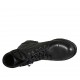 Stivaletto stringato da donna con cerniere e puntale in pelle nera tacco 4 - Misure disponibili: 43, 44
