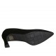 Zapato de salon a punta para mujer en gamuza negra tacon acampanado 7 - Tallas disponibles:  31, 33, 34, 42, 43, 44, 46