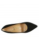 Zapato de salon a punta para mujer en gamuza negra tacon acampanado 7 - Tallas disponibles:  31, 33, 34, 42, 43, 44, 46