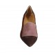 Scarpa da donna accollata con elastici in camoscio cuoio, rosa e taupe tacco 5 - Misure disponibili: 32, 34, 42, 43, 44, 45