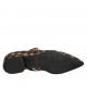 Zapato de salon para mujer en gamuza escocésa beige et marron con hebilla tacon 2 - Tallas disponibles:  33, 34, 42, 43, 44