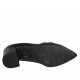 Woman's moccasin shoe with tassels in black patent leather heel 5