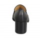 Woman's pointy loafer in black leather heel 5