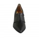 Woman's pointy loafer in black leather heel 5 - Available sizes:  32, 33, 34, 42, 43, 44, 45