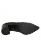 Woman's pointy loafer in black leather heel 5