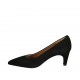 Woman's pointy pump in black suede heel 6