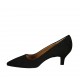 Zapato de salón puntiagudo para mujer en gamuza negra tacon 5 - Tallas disponibles:  31, 33, 34, 43, 44, 45, 46, 47