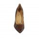 Women's pump shoe in brown printed leather heel 9 - Available sizes:  31, 32, 33, 34, 42, 43, 45, 46, 47