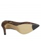 Women's pump shoe in brown printed leather heel 9