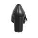 Woman's mocassin with elastics and buckle in black leather heel 8