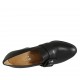 Woman's mocassin with elastics and buckle in black leather heel 8
