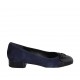 Pumpschuh für Damen mit Schnalle aus blauem Wild- und Lackleder Absatz 2 - Verfügbare Größen:  33, 34, 42, 43, 44, 46