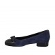 Pumpschuh für Damen mit Schnalle aus blauem Wild- und Lackleder Absatz 2 - Verfügbare Größen:  33, 34, 42, 43, 44, 46