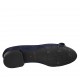 Woman's pump shoe with buckle in blue suede and patent leather heel 2 - Available sizes:  33, 34, 42, 43, 44, 46