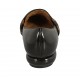 Mocasin à bout pointu pour femmes en cuir verni marron et daim écossais marron et beige talon 2 - Pointures disponibles:  33, 34, 42, 43, 44, 45, 46