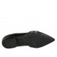 Mocasin à bout pointu pour femmes en cuir verni marron et daim écossais marron et beige talon 2 - Pointures disponibles:  33, 34, 42, 43, 44, 45, 46