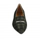 Mocasino a punta para mujer en gamuza escocésa verde y negra tacon 1 - Tallas disponibles:  33, 34, 42, 43, 44, 45