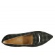 Woman's pointy loafer in plaid green and black suede heel 1