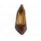 Women's pump shoe in brown printed leather heel 6 - Available sizes:  31, 43, 44, 45, 46, 47