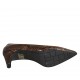 Zapato de salon para mujer en piel estampada marron tacon 6 - Tallas disponibles:  31, 43, 44, 45, 46, 47