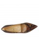 Women's pump shoe in brown printed leather heel 6