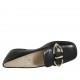 Woman's mocassin with buckle in black leather heel 1 - Available sizes:  33, 34, 43, 46