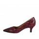 Zapato de salon para mujer en piel estampada roja y negra tacon 5 - Tallas disponibles:  31, 33, 42, 43, 44, 45, 46