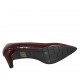 Women's pump shoe in maroon printed leather heel 6 - Available sizes:  31, 32, 33, 34, 42, 43, 44, 45, 46, 47