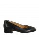 Escarpin pour femmes en cuir noir talon 3 - Pointures disponibles:  33, 42, 43, 44, 45, 46