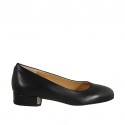 Escarpin pour femmes en cuir noir talon 3