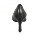 Woman's pointy pump in black leather with flared heel 7 - Available sizes:  31, 32, 33, 42, 43, 45, 47