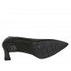 Escarpin à bout pointu pour femmes en cuir noir talon évasé 7 - Pointures disponibles:  31, 32, 33, 42, 43, 45, 47