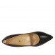 Woman's pointy pump in black leather with flared heel 7 - Available sizes:  31, 32, 33, 42, 43, 45, 47