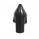 Escarpin pour femmes à bout arrondi en cuir noir talon 8 - Pointures disponibles:  32, 33, 34, 44, 45