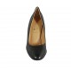 Zapato de salon redondeado para mujer en piel negra tacon 8 - Tallas disponibles:  32, 33, 34, 44, 45