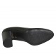 Zapato de salon redondeado para mujer en piel negra tacon 8 - Tallas disponibles:  32, 33, 34, 44, 45