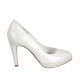 Zapato de salon con plataforma para mujer en piel de color marfil perlado tacon 9 - Tallas disponibles:  31, 32, 33, 45, 46