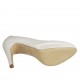 Decolté con plateau da donna in pelle avorio perlata tacco 9 - Misure disponibili: 31, 32, 33, 45, 46