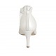 Woman's pump in pearled ivory leather with backside zipper and crossed straps heel 7