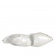 Woman's pump in pearled ivory leather with backside zipper and crossed straps heel 7 - Available sizes:  31, 34, 42, 44, 45, 46