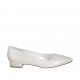 Ballerine à bout pointu pour femmes en cuir ivoire perlé talon 2 - Pointures disponibles:  42, 43, 44, 45