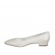 Woman's pointy ballerina shoe in ivory pearled leather heel 2 - Available sizes:  42, 43, 44, 45