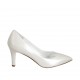 Woman's pump in ivory pearled leather heel 7 - Available sizes:  31, 32, 33, 42, 43, 44, 45, 46