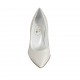 Woman's pump in ivory pearled leather heel 7