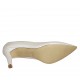 Woman's pump in ivory pearled leather heel 7