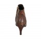 Bottines à bout pointu pour femmes avec fermeture éclair en cuir imprimé marron talon 6 - Pointures disponibles:  31, 32, 33, 34, 42, 43, 44, 46, 47